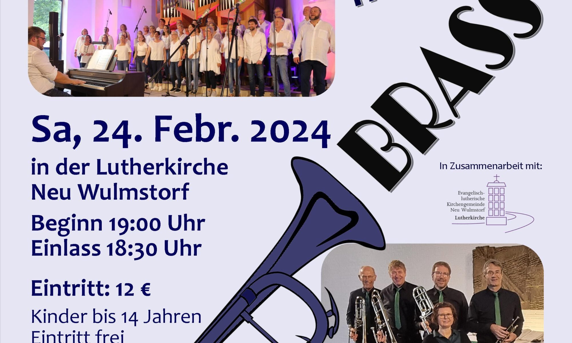 Konzert 24. Februar 2024 Gospel meets Brass Plakat