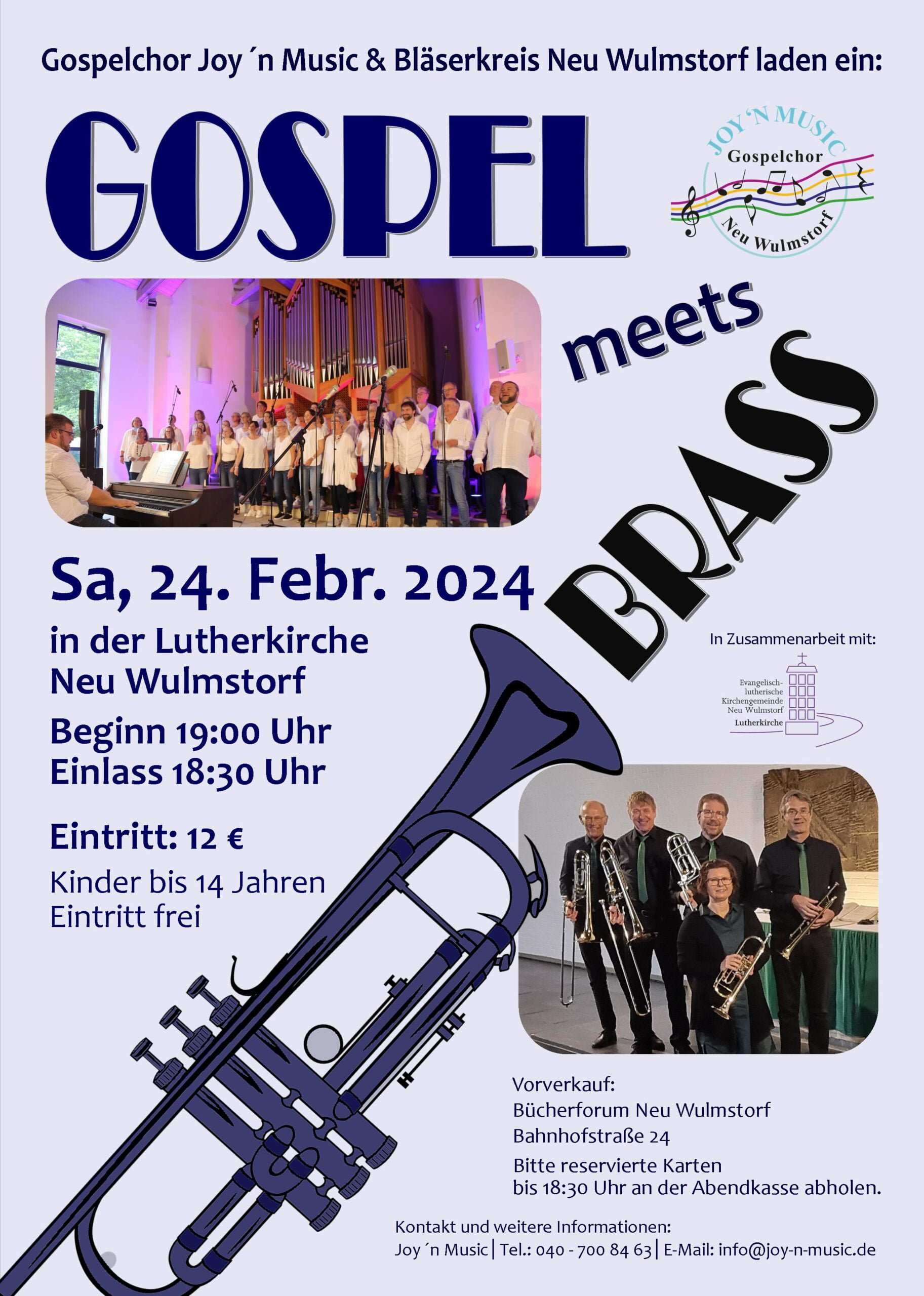 Konzert 24. Februar 2024 Gospel meets Brass Plakat