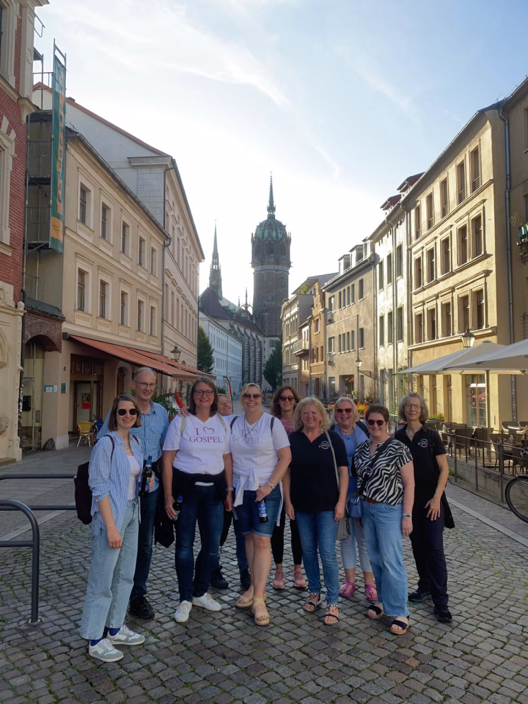 Gruppenfoto in der Wittenberger Innenstadt