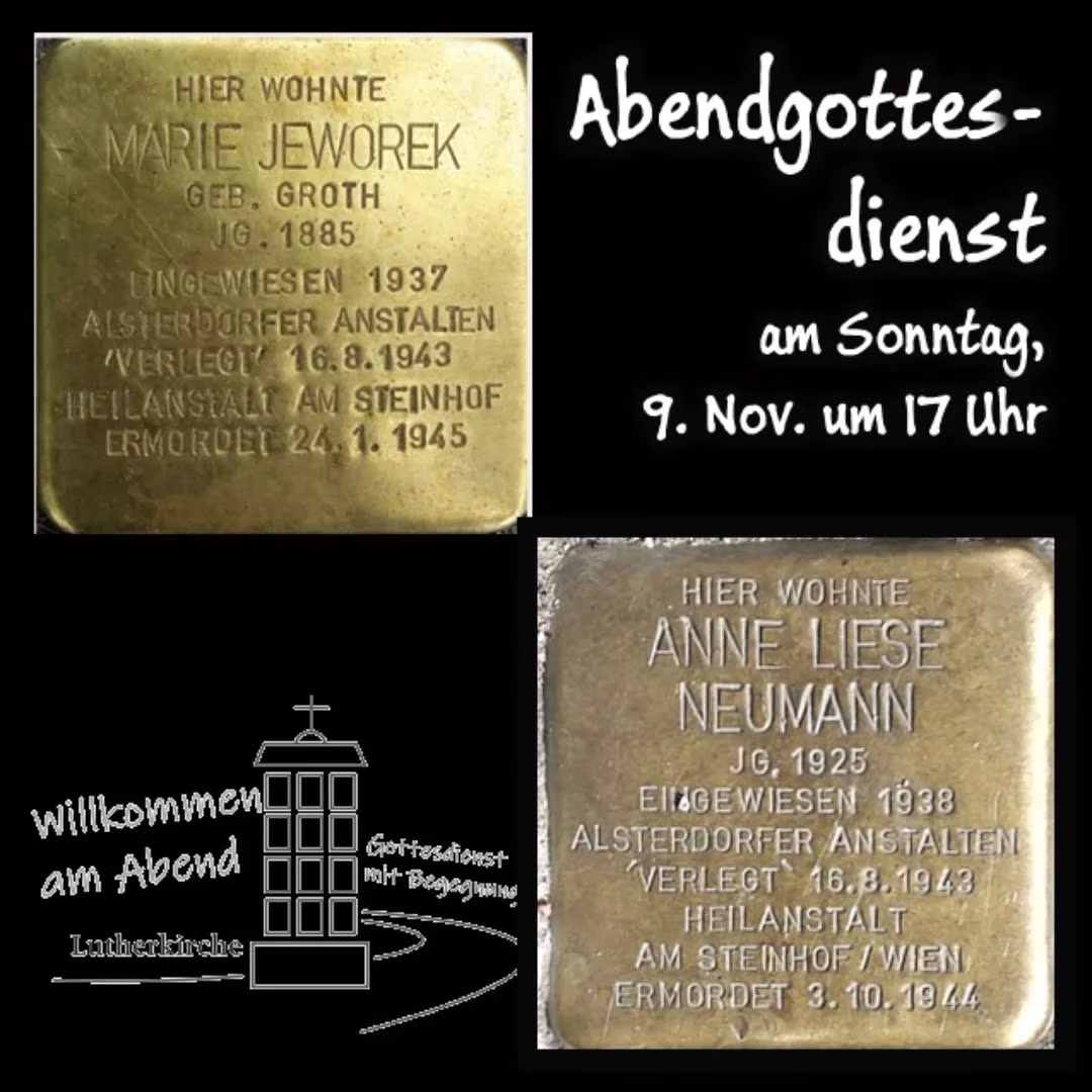 Abendgottesdienst am Sonntag 9. Nov um 17 Uhr