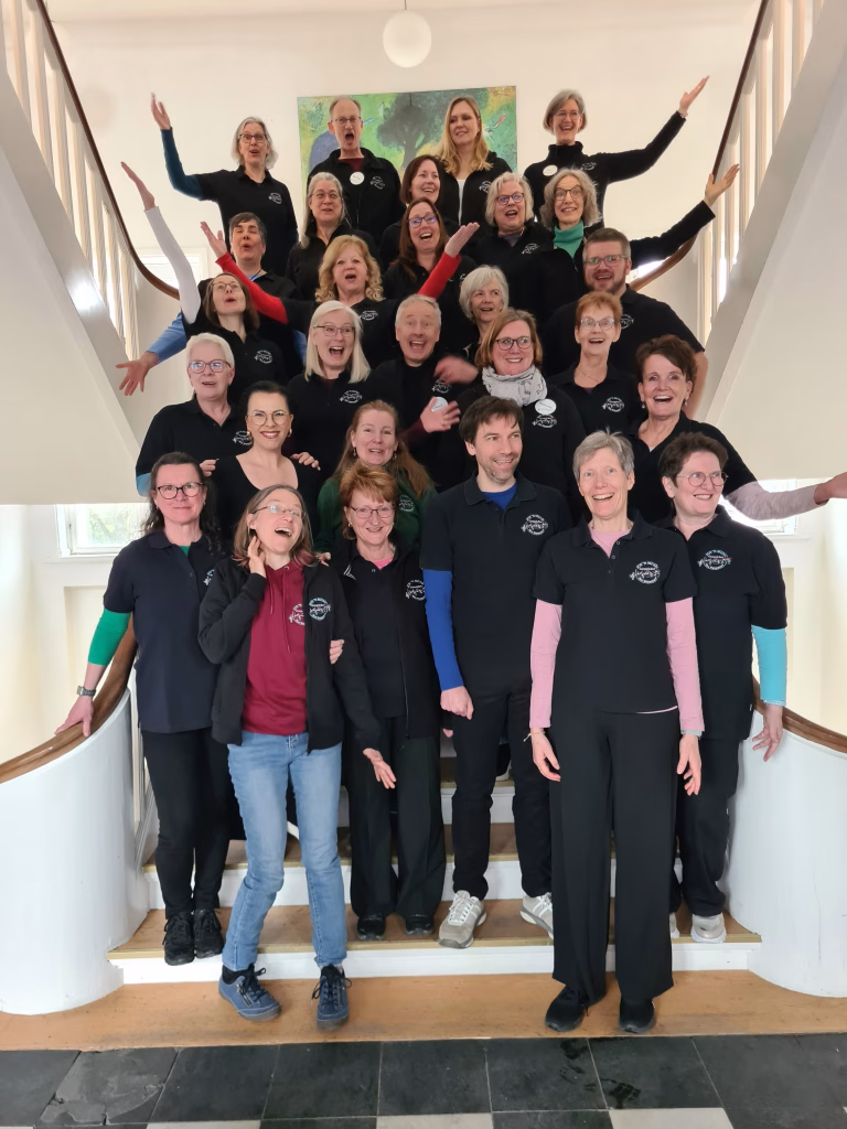 Gruppenfoto auf der Chorausfahrt nach Haslev in Dänemark